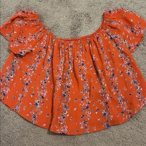 Floral Orange Crop Top